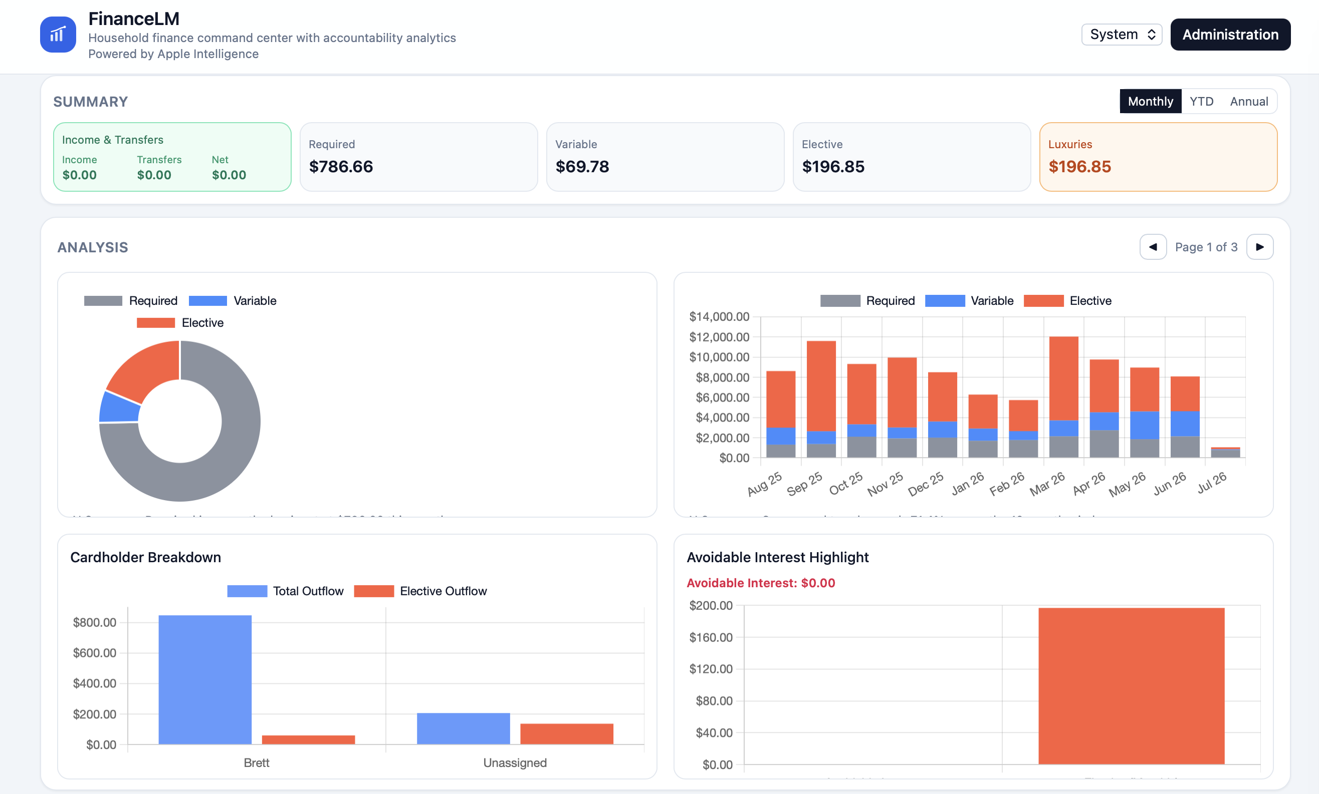 FinanceLM Interface Screenshot